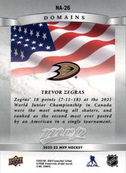 2022-23 Upper Deck MVP - Domains #NA-26 Trevor Zegras Back