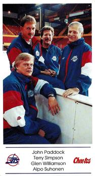 1992-93 Cheetos Winnipeg Jets #NNO John Paddock / Terry Simpson / Glen Williamson / Alpo Suhonen Front