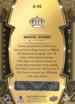 2021-22 Upper Deck Artifacts - Aurum #A-45 Marcel Dionne Back