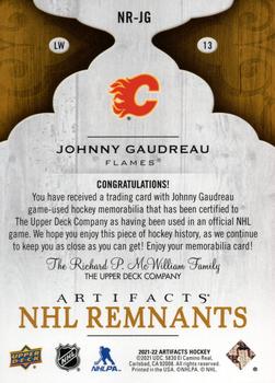 2021-22 Upper Deck Artifacts - NHL Remnants #NR-JG Johnny Gaudreau Back