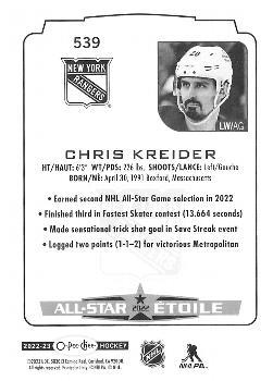 2022-23 O-Pee-Chee #539 Chris Kreider Back