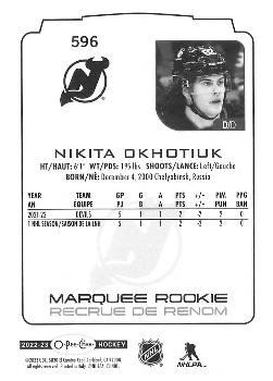 2022-23 O-Pee-Chee #596 Nikita Okhotiuk Back