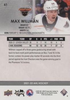 2021-22 Upper Deck AHL - Blue #61 Max Willman Back