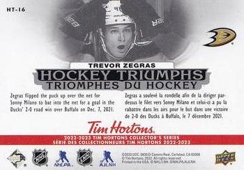 2022-23 Upper Deck Tim Hortons - Hockey Triumphs #HT-16 Trevor Zegras Back