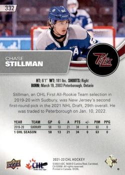 2021-22 Upper Deck CHL #332 Chase Stillman Back