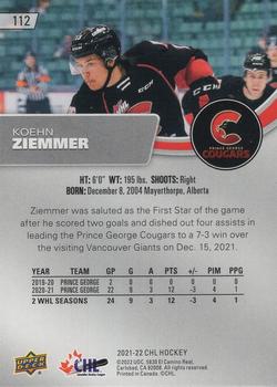 2021-22 Upper Deck CHL - High Gloss #112 Koehn Ziemmer Back