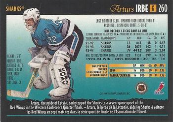 1994-95 O-Pee-Chee Premier #260 Arturs Irbe Back