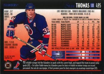 1994-95 O-Pee-Chee Premier #495 Steve Thomas Back