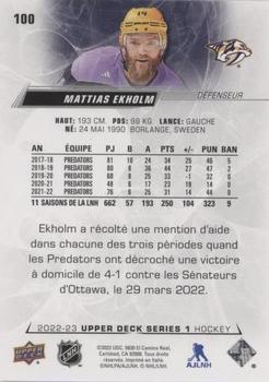 2022-23 Upper Deck - French (Variante Française) #100 Mattias Ekholm Back