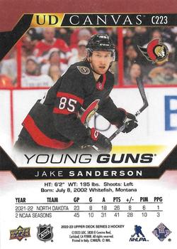 2022-23 Upper Deck - UD Canvas #C223 Jake Sanderson Back