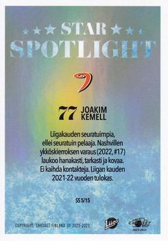 2022-23 Cardset Finland - Star Spotlight #SS 5 Joakim Kemell Back