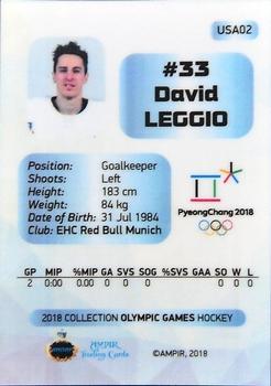 2018 AMPIR Olympic Games (Unlicensed) #USA02 David Leggio Back