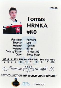 2016-17 AMPIR IIHF World Championship #SVK16 Tomas Hrnka Back