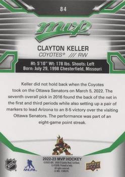 2022-23 Upper Deck MVP - Green Script #84 Clayton Keller Back