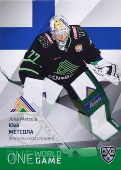 2021-22 Sereal KHL One World One Game Platinum Collection #ONE-037 Juha Metsola Front