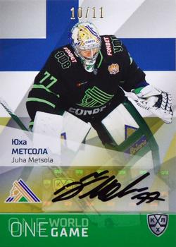 2021-22 Sereal KHL One World One Game Platinum Collection - Autograph #ONE-A25 Juha Metsola Front