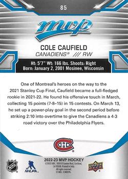 2022-23 Upper Deck MVP - Blue Script #85 Cole Caufield Back