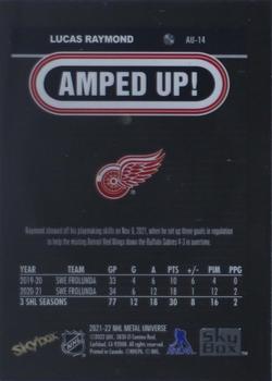 2021-22 SkyBox Metal Universe - Amped Up Gold #AU-14 Lucas Raymond Back