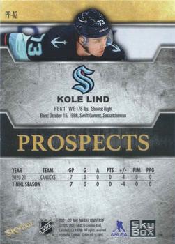 2021-22 SkyBox Metal Universe - Skybox Premium Prospects #PP-42 Kole Lind Back