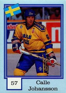 1992 Semic Ishockey (Norwegian) Stickers #57 Calle Johansson Front