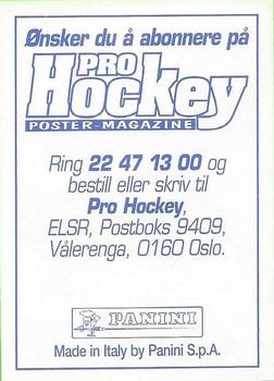 1995 Panini World Hockey Championship Stickers (Norwegian) #17 Pat Verbeek Back