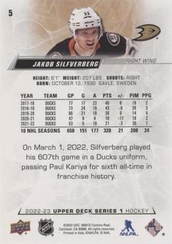 2022-23 Upper Deck - Speckled Rainbow Foil #5 Jakob Silfverberg Back