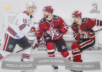 2018-19 Corona KHL 3 Stars (unlicensed) #9 Mikelis Redlihs / Lauris Darzins / Linus Videll Front