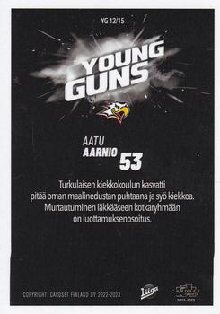 2022-23 Cardset Finland - Young Guns #YG 12 Aatu Aarnio Back