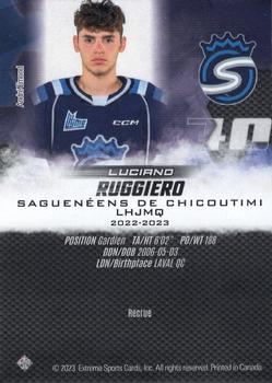 2022-23 Extreme Chicoutimi Sagueneens (QMJHL) #NNO Luciano Ruggiero Back