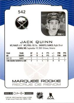 2022-23 O-Pee-Chee - Blue Border #542 Jack Quinn Back