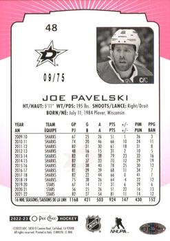 2022-23 O-Pee-Chee - Neon Pink Border #48 Joe Pavelski Back
