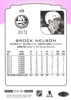 2022-23 O-Pee-Chee - Neon Pink Border #49 Brock Nelson Back