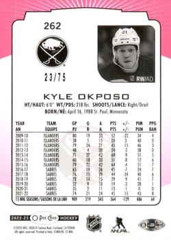 2022-23 O-Pee-Chee - Neon Pink Border #262 Kyle Okposo Back