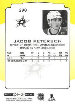 2022-23 O-Pee-Chee - Yellow Border #290 Jacob Peterson Back