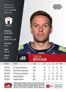 2022-23 Playercards (DEL) #45 Zach Boychuk Back