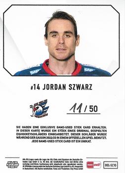 2022-23 Playercards (DEL) - Sticks #DEL-SC10 Jordan Szwarz Back