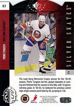 1993-94 Upper Deck - Silver Skates Silver (Hobby) #H7 Pierre Turgeon Back