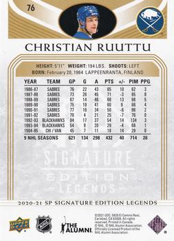 2020-21 SP Signature Edition Legends - Gold Foil #76 Christian Ruuttu Back