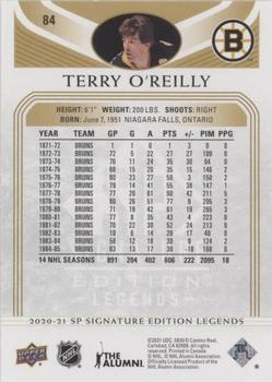 2020-21 SP Signature Edition Legends - Gold Foil #84 Terry O'Reilly Back