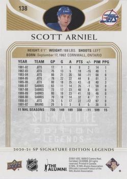 2020-21 SP Signature Edition Legends - Gold Foil #138 Scott Arniel Back