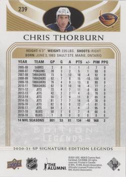 2020-21 SP Signature Edition Legends - Gold Foil #239 Chris Thorburn Back