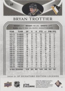 2020-21 SP Signature Edition Legends - Black #69 Bryan Trottier Back