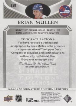 2020-21 SP Signature Edition Legends - Black #258 Brian Mullen Back
