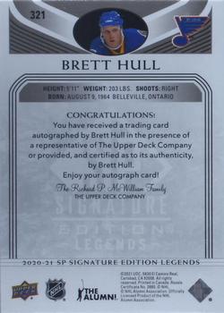 2020-21 SP Signature Edition Legends - Black #321 Brett Hull Back