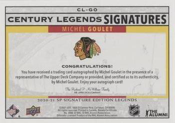 2020-21 SP Signature Edition Legends - Century Legends Signatures #CL-GO Michel Goulet Back
