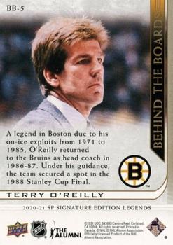 2020-21 SP Signature Edition Legends - Behind the Boards Gold Foil #BB-5 Terry O'Reilly Back