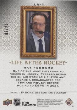 2020-21 SP Signature Edition Legends - Life After Hockey Gold Foil #LA-4 Ray Ferraro Back