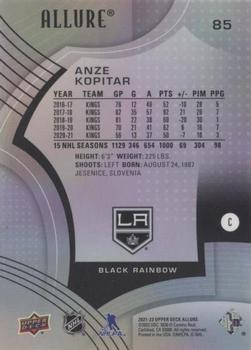 2021-22 Upper Deck Allure - Black Rainbow #85 Anze Kopitar Back