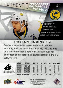 2021-22 SP Game Used CHL - Foilboard Silver #21 Tristen Robins Back