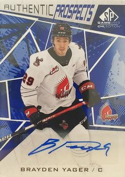 2021-22 SP Game Used CHL - Autographs Blue #65 Brayden Yager Front